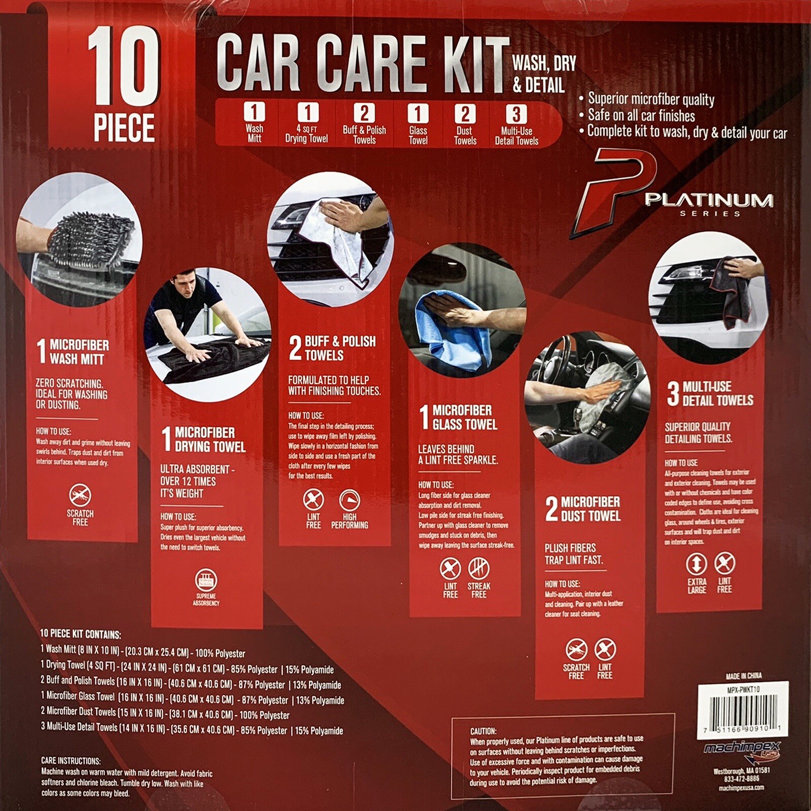 10 Piece Platinum Series Car Care Kit