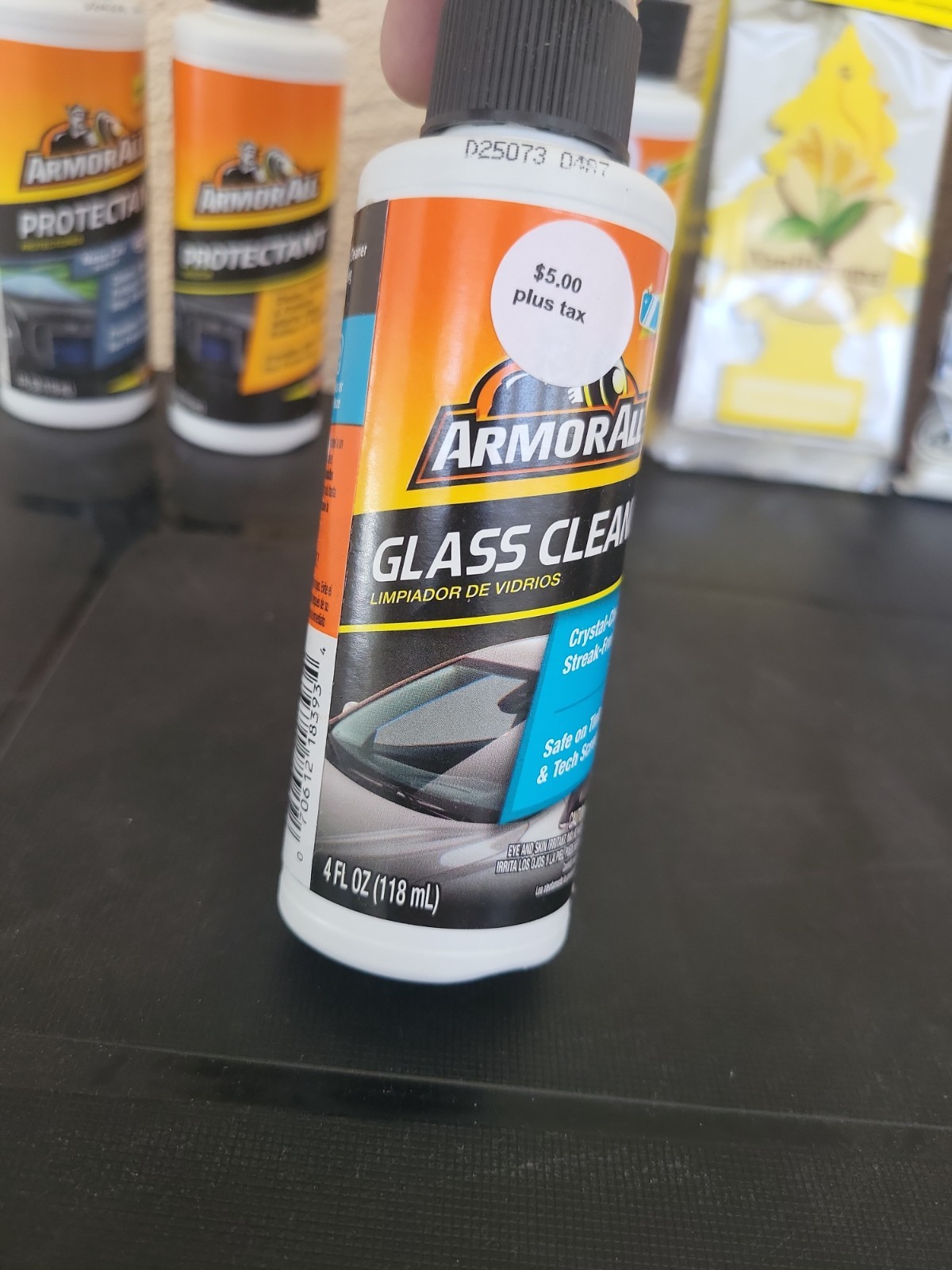 Little Trees(6), Armor All Protectant (2), Glass Cleaner (2)& Wipes(2) Package