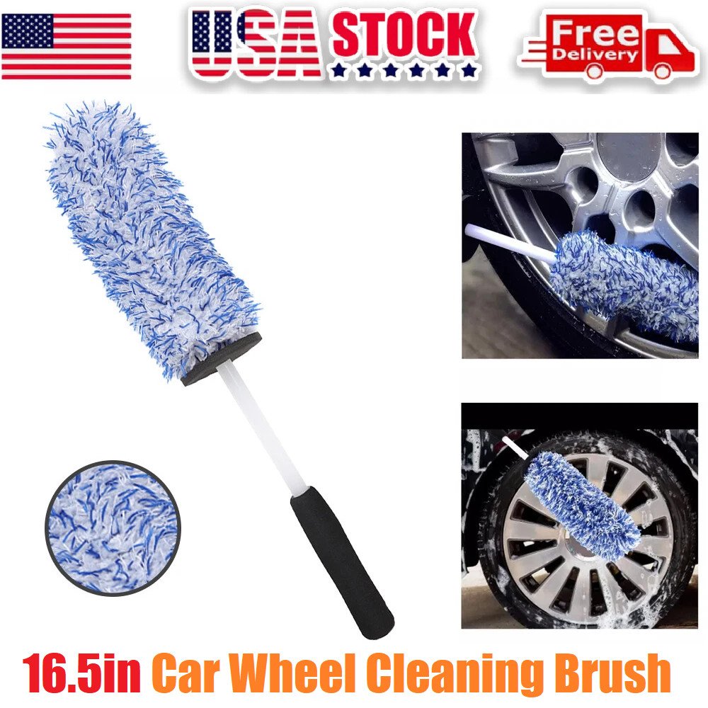 16.5″ Wheel Brush Automotive Alloy Tire Cleaning Tool Seamless Soft Wool Brush