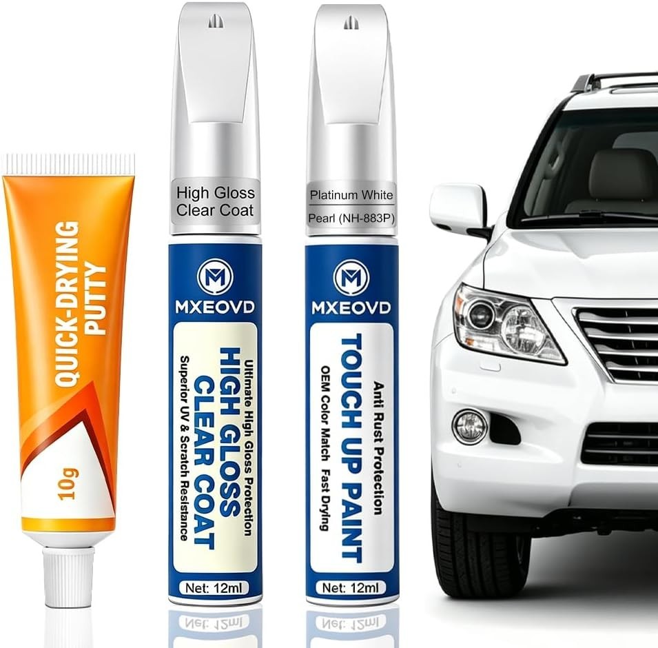 Complete Scratch Repair Kit for Honda – Platinum White Pearl NH-883P with Primer
