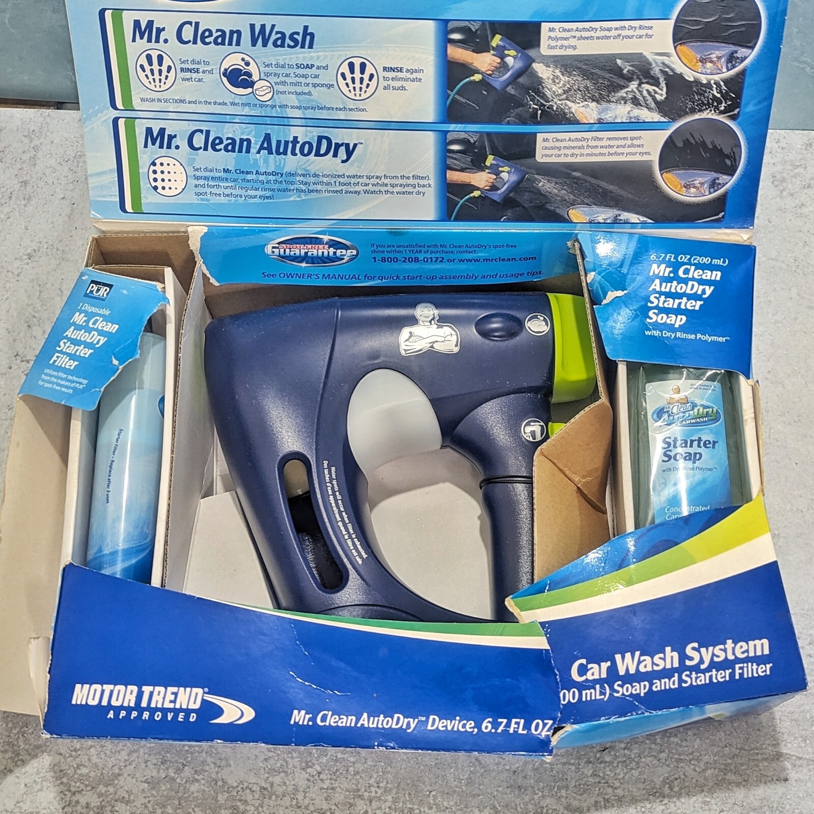 NEW Mr Clean Auto Dry Car Wash Spray System w/ Soap Starter Filter Touchless Kit