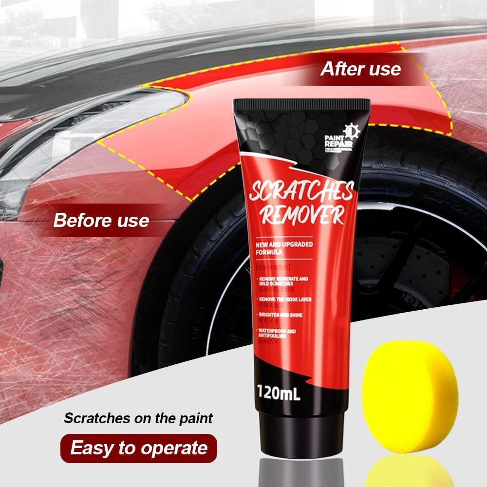2024 Upgraded Scratch Remover Paste with Sponge – Works on Any Car Color