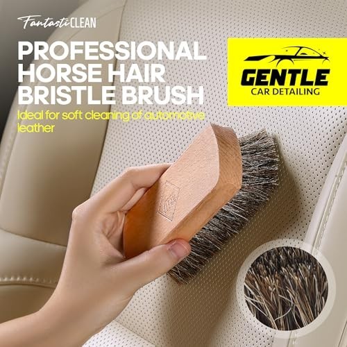 9PC Car Detailing Kit – Boar & Horse Hair Brushes, Microfiber Towels, Scratch-Fr