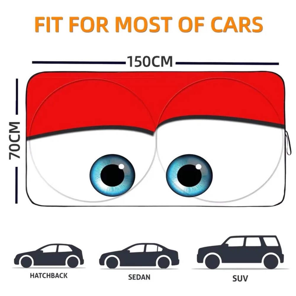 Cartoon Eye parasol Car Sunshade Umbrella Car Solar Protection Front Window