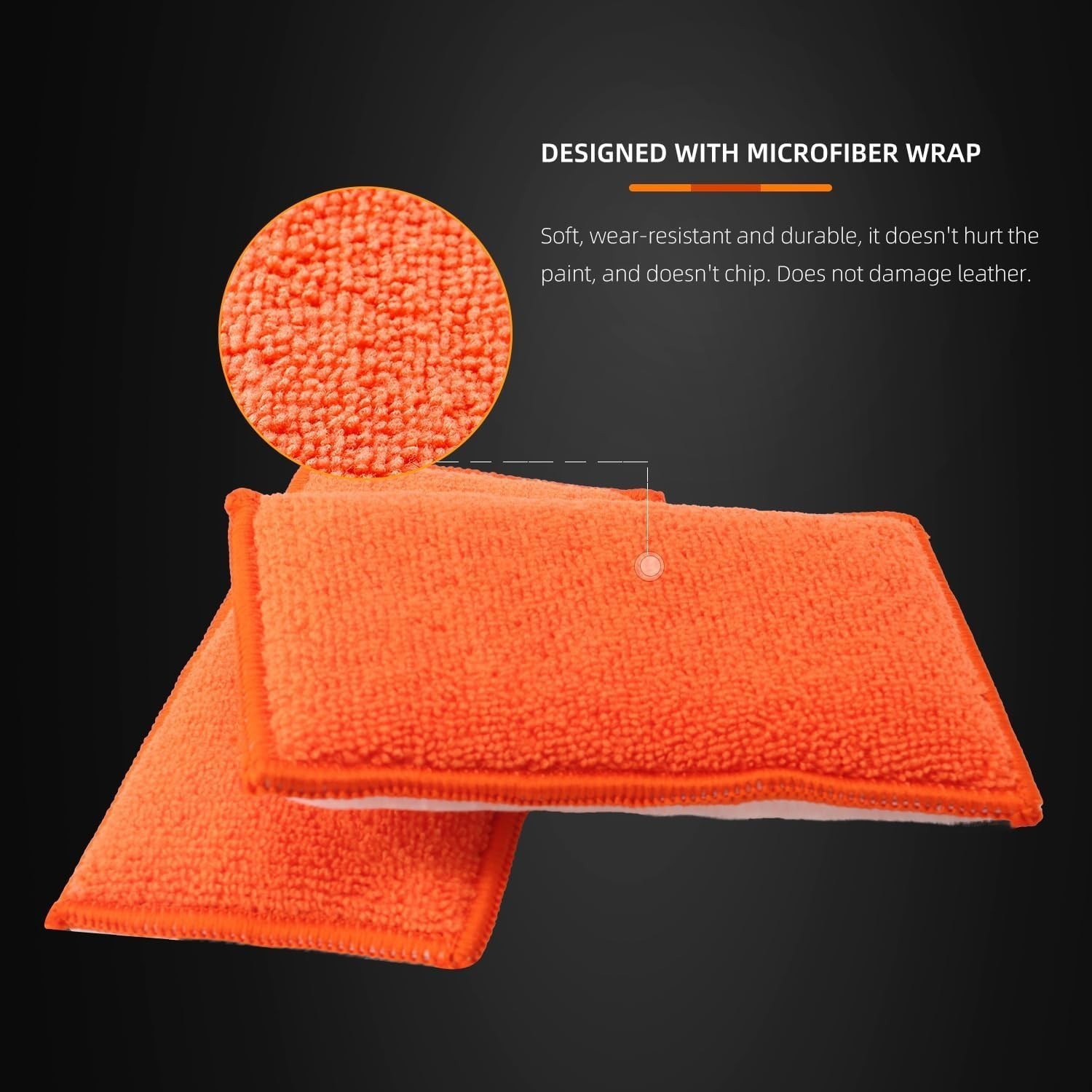 Car Interior Scrubbing Sponge, 8Pcs Scrub Ninja, Microfiber Car Wax Applicato…
