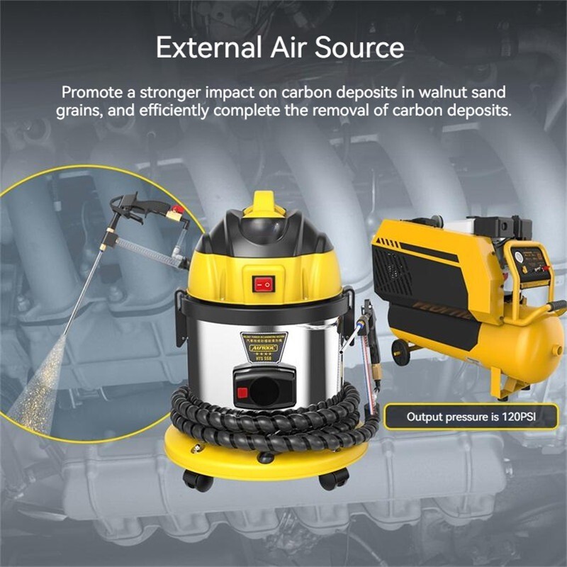 Automotive Walnut Shell Blast Carbon Deposits Cleaner Engine Cleaning Equipment