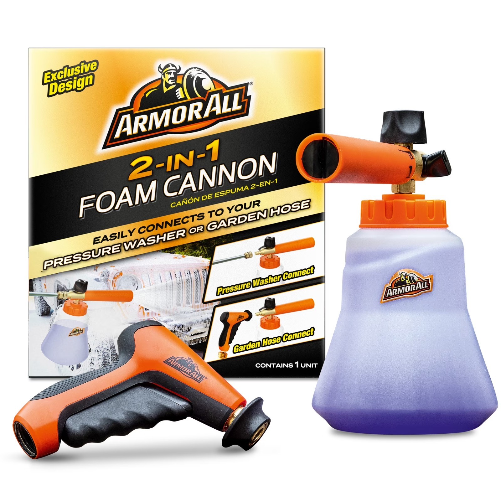 Armor All 2-in-1 Foam Cannon Kit, With Foam Cannon and Adaptor – 3 Count
