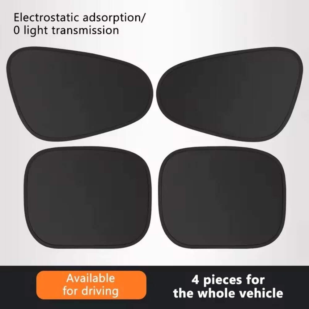 New Electrostatic Sun Visor for Car Side Window 4-Layer Sun Shade Curtains