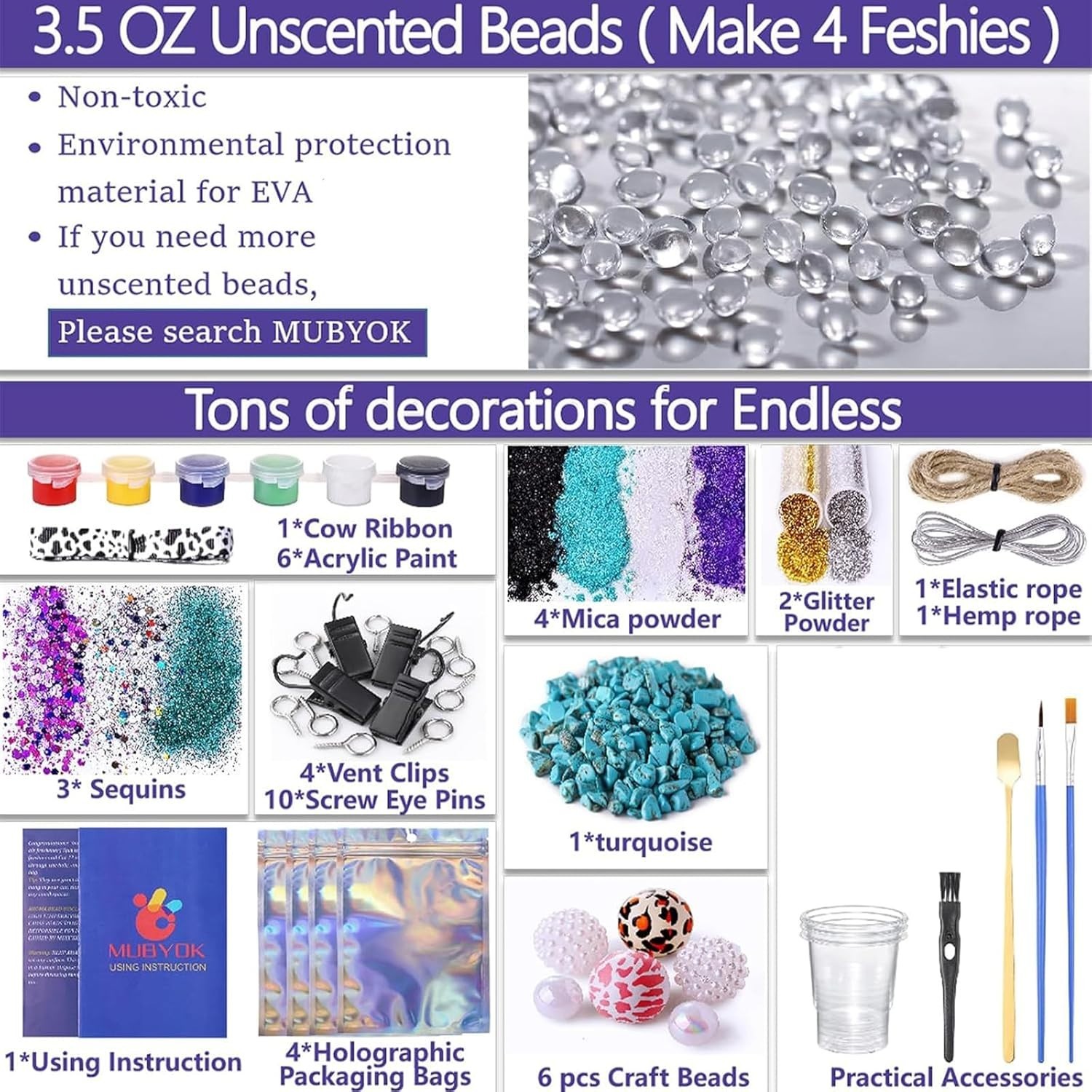 57PCS Car Freshie Supplies Kit with Silicone Molds, Glitter & Accessories