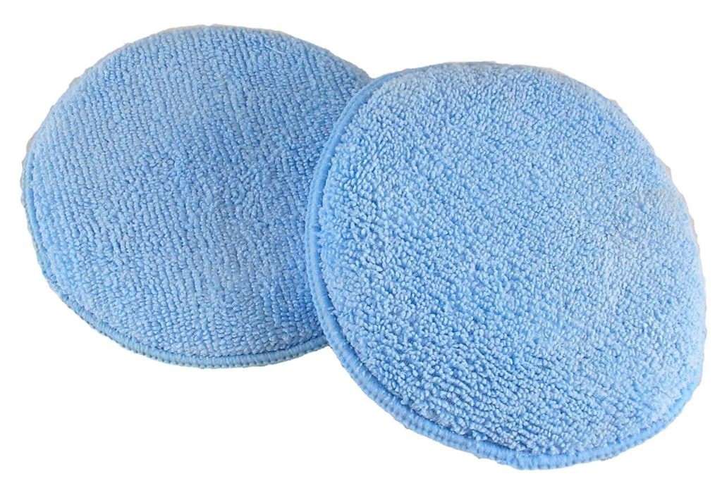 Round Blue Microfiber Wax Applicator
