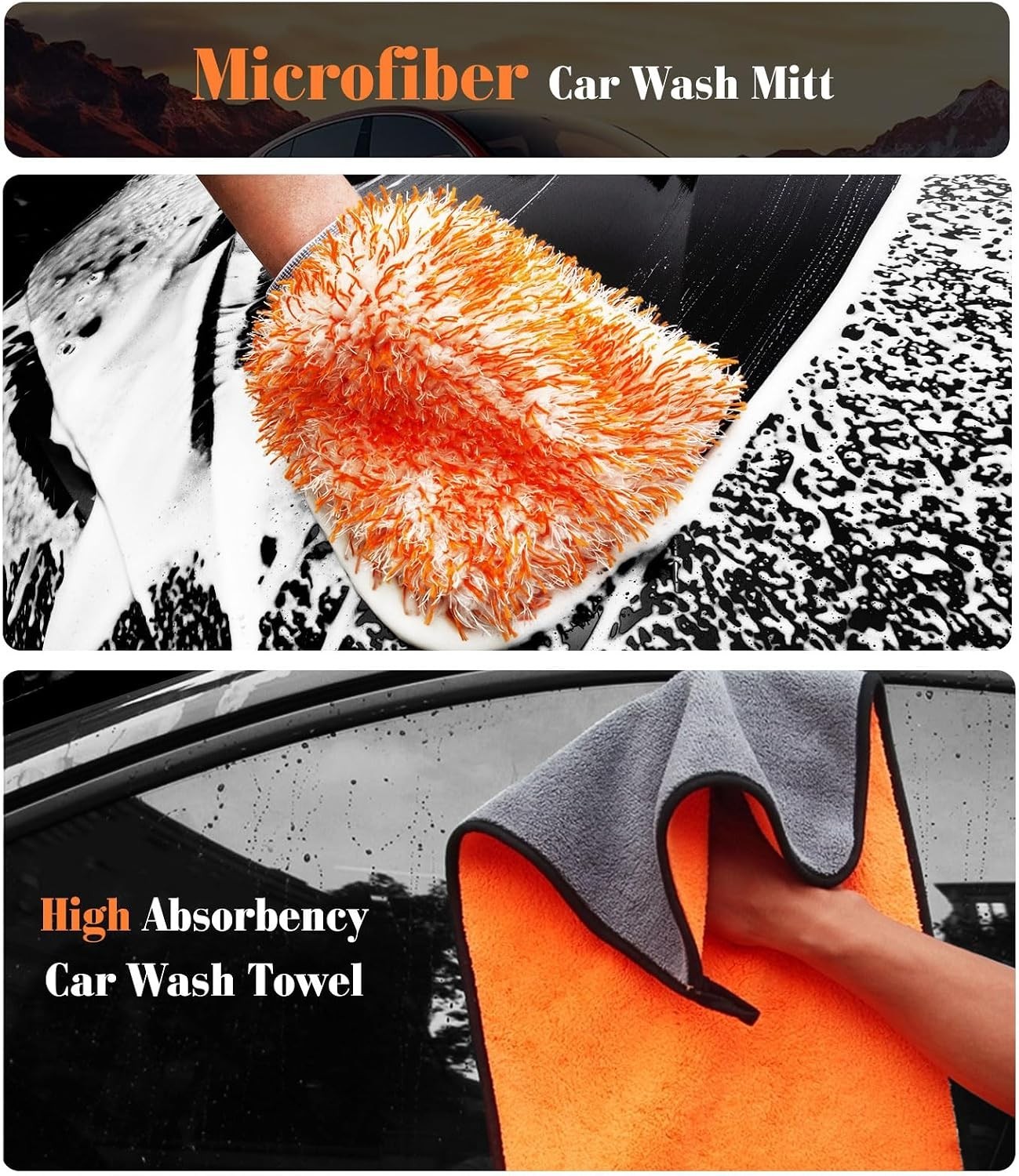7PCS Motorcycle Cleaning Kit with 2-Size Bendable Wheel Brushes-Hard Brush,T…