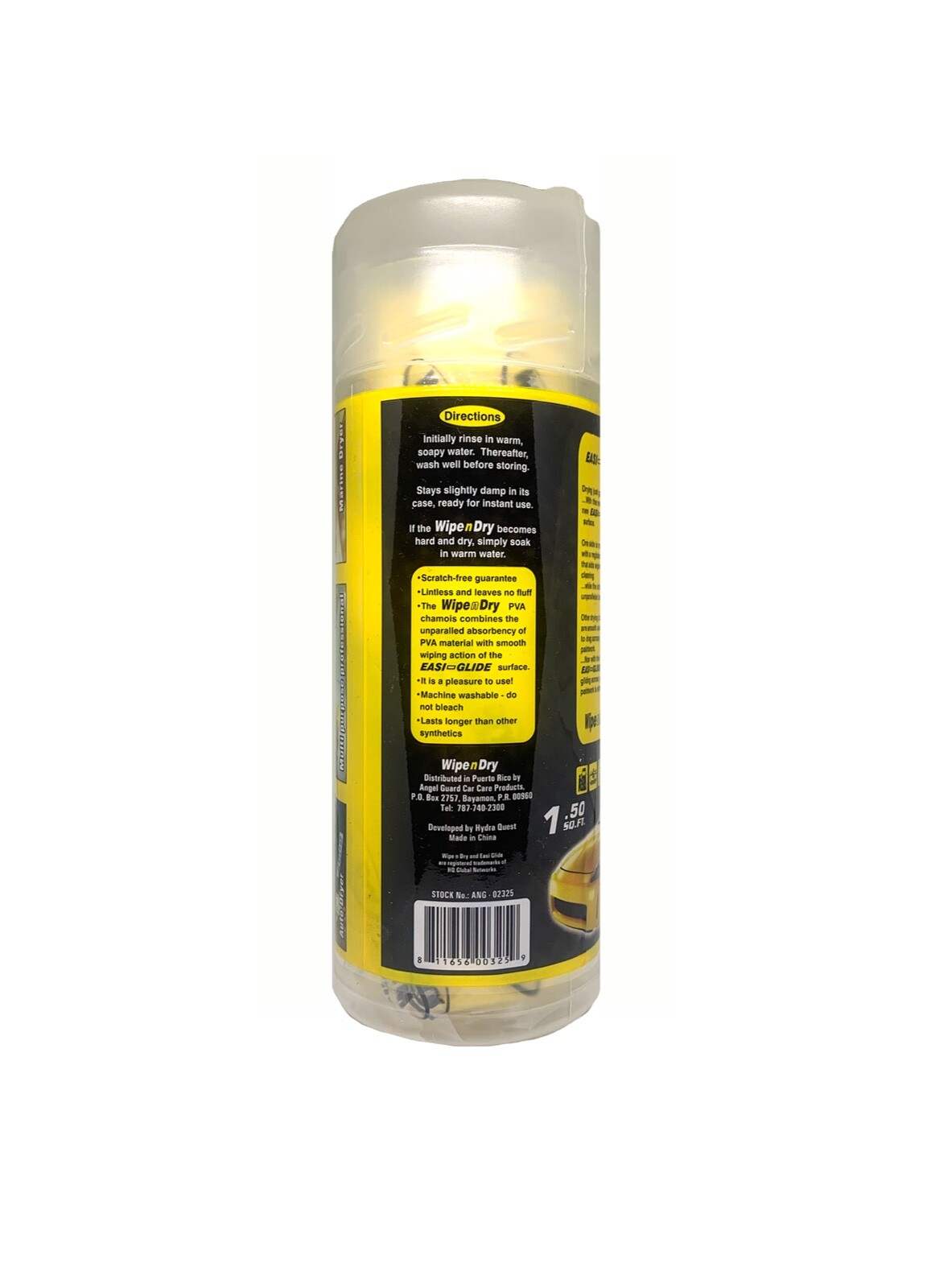Angel Guard Wipe n Dry PVA Chamois For Auto, Marine and Home, 1.50 Sq. Ft.