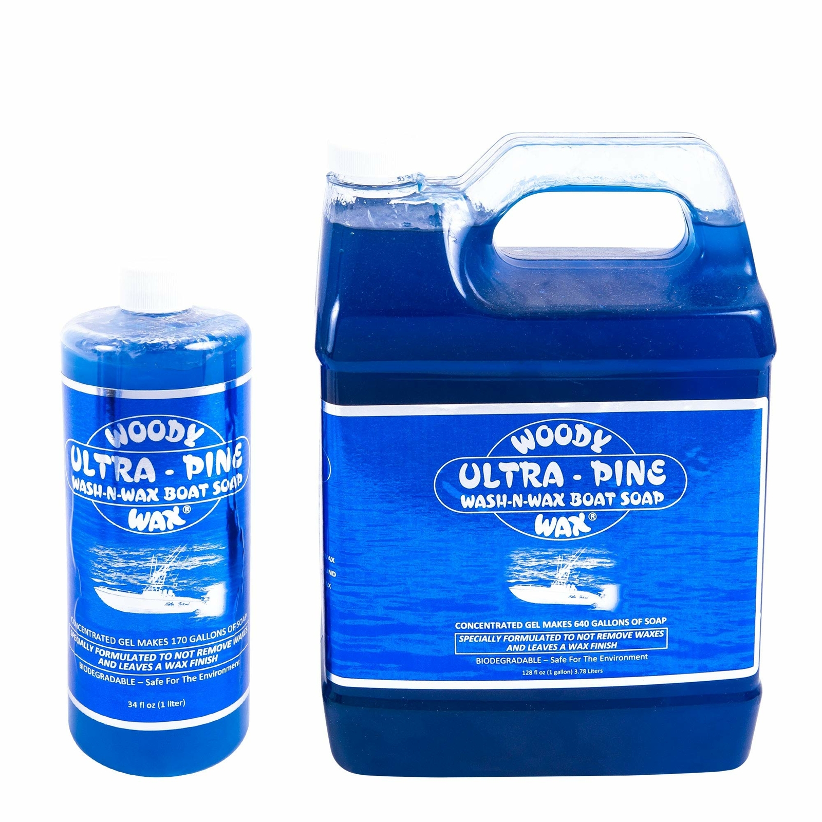 Woody Wax Ultra Pine Wash N Wax Boat Soap Removes Salt Deposits 34 Oz WSH32