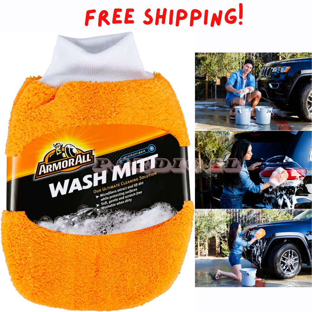Armor All Microfiber Car Wash Mitt, Car Wash Supplies for Cars, Trucks and Motor