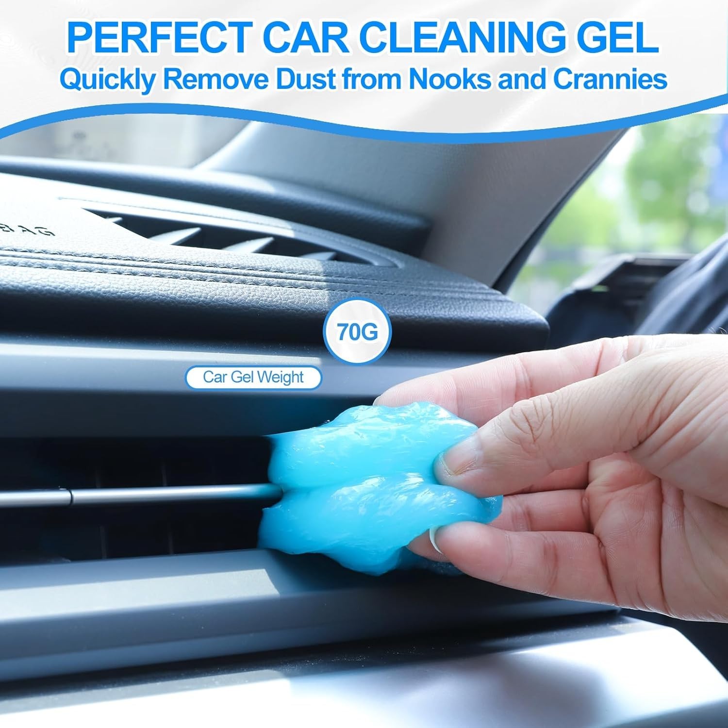 All-in-One 6 Pack Car Detailing Set: Fast Cleaning Brushes & Gel for Perfection