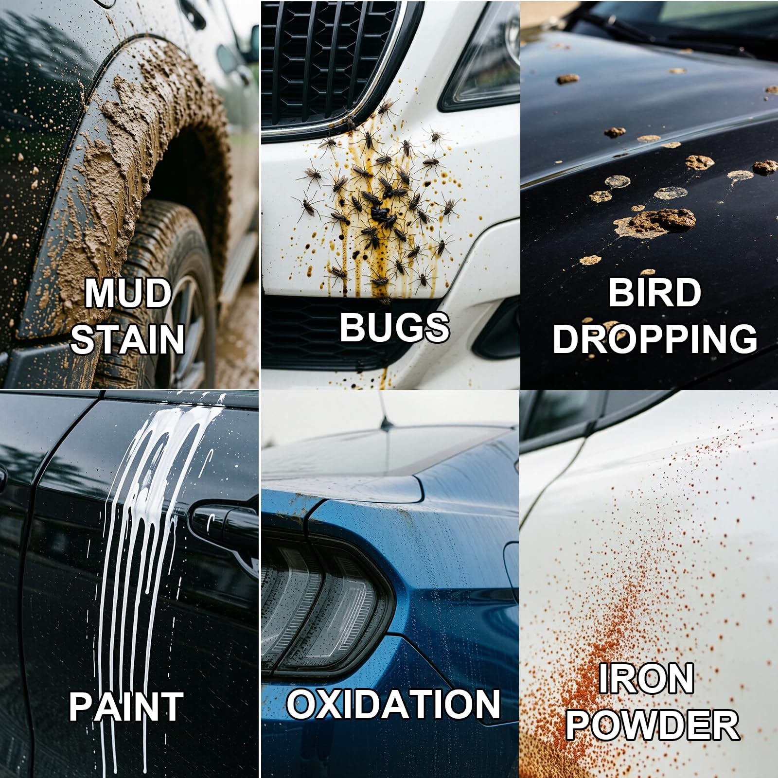 3 Pcs Clay Towel – Auto Detailing synthetic bar 12in. x 12in., Black