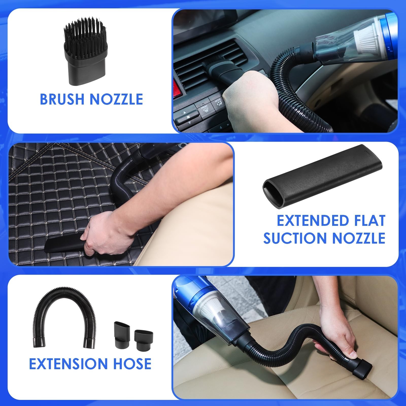 18PCS Car Cleaning Kit – Interior Detailing, High Power Vacuum, Brushes & Gel