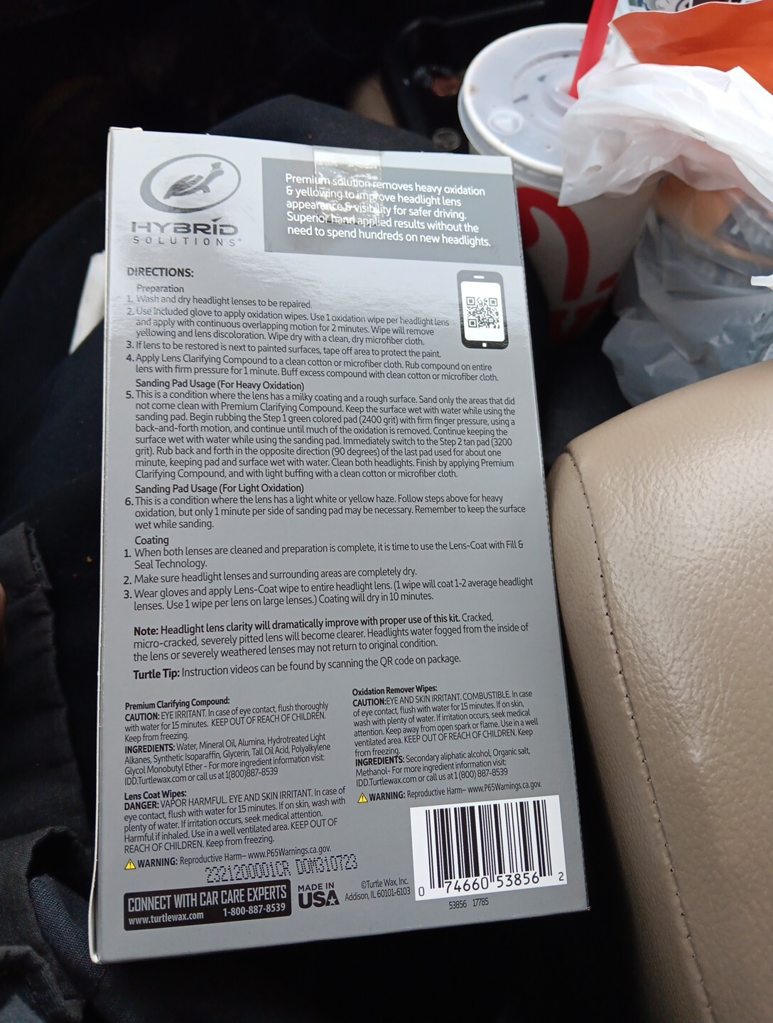 Turtle Wax HYBRID SOLUTIONS Headlight Lens Restoration Kit – 53856 – FREE SHIP!!