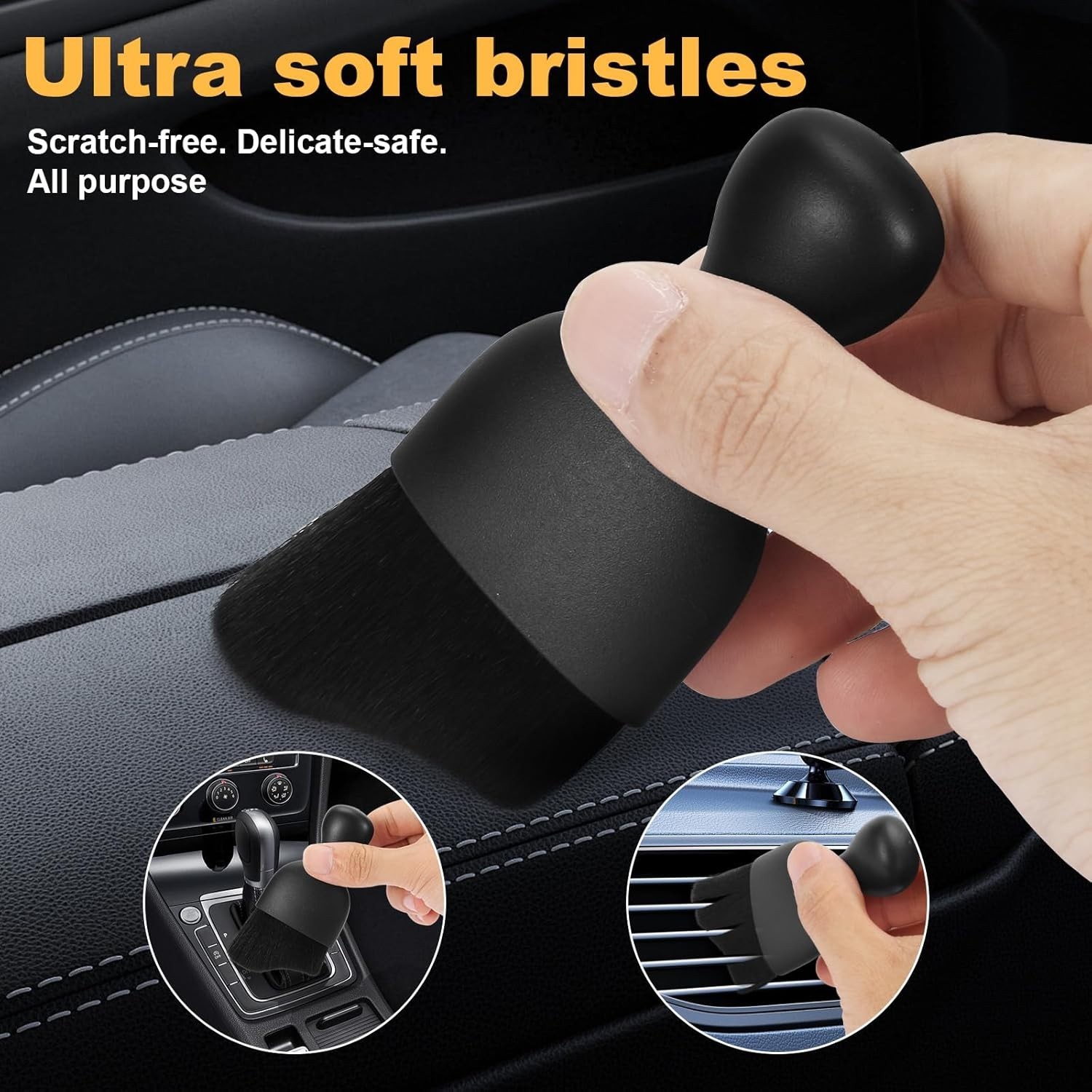 8-Piece Auto Detailing Kit – Large 160g Gel & Boars Hair Brushes for Cars