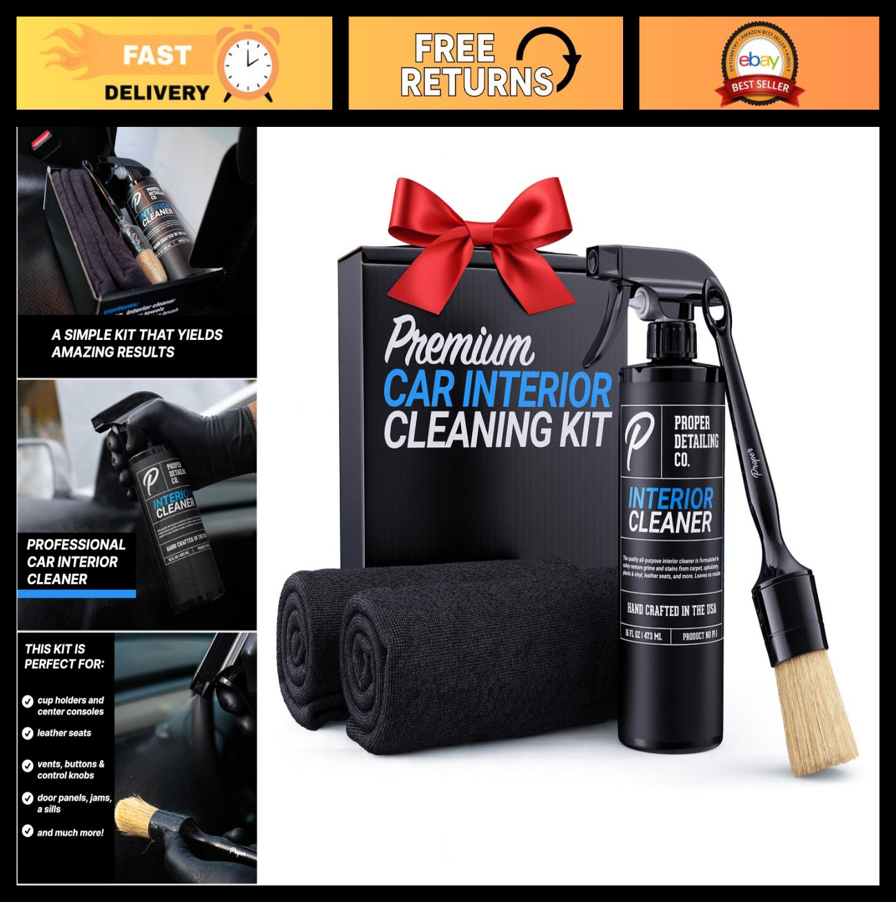 Complete Interior Car Cleaning Kit – Professional Auto Detailing Supplies & Brus
