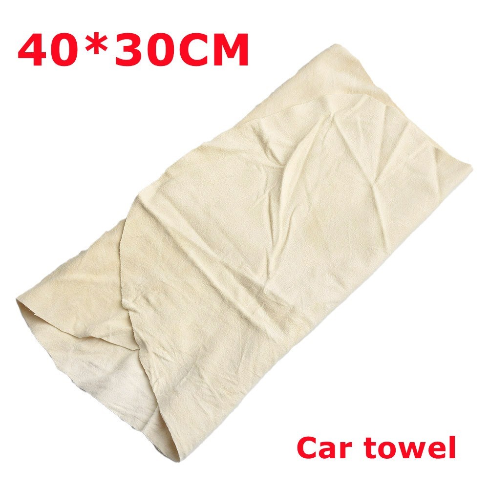 UK! Chamois Leather Cleaning Cloth Car Washing Towel Water-Absorbent Rag 40X30cm