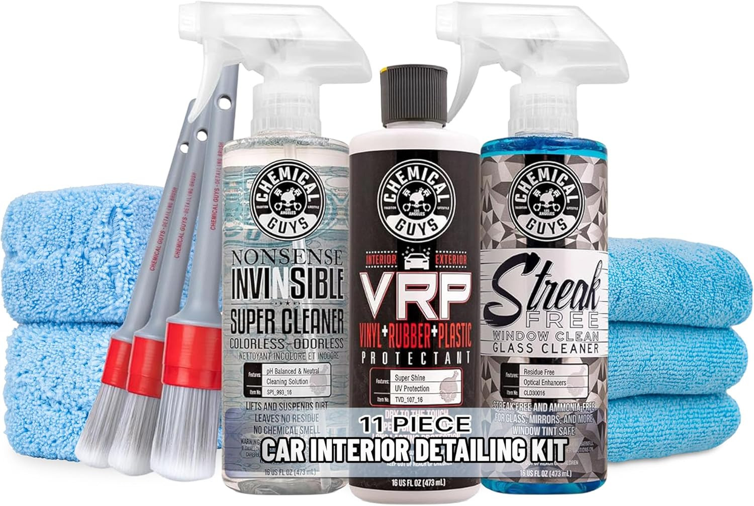Car Interior Detailing Cleaner Kit VRP Protectant with Detailing Brushes, Towel