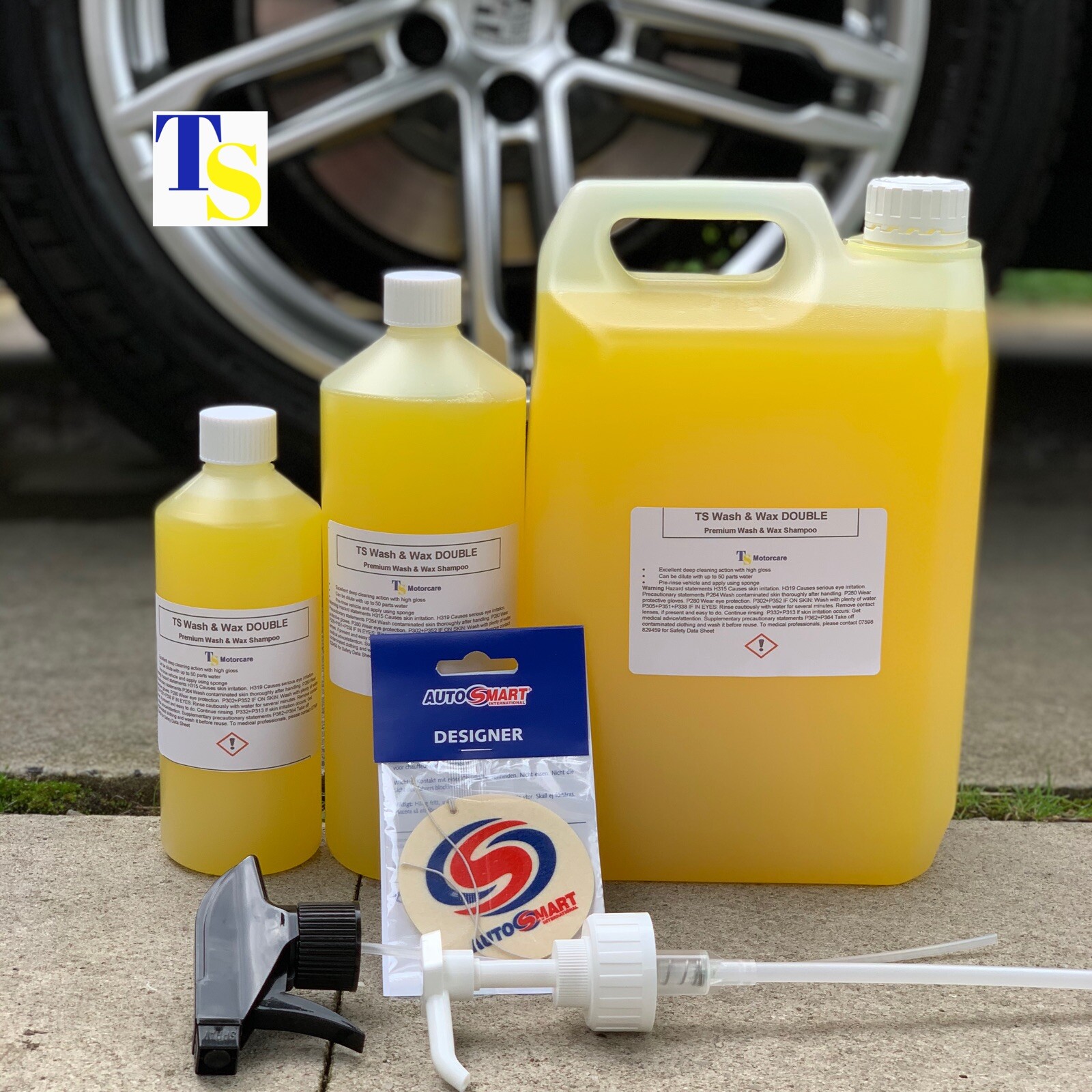 TS Car Wash & Wax Double 5L 5Litre +FREE Autosmart Fresh (Premium duet glossy)