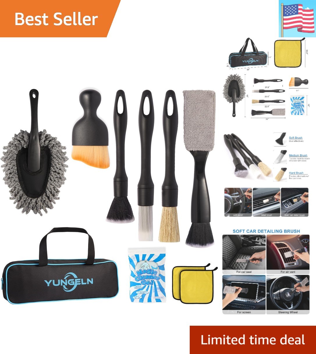 Car Detailing Brush Kit with Detail Brushes,Car Interior Detailing Brushe,Car…