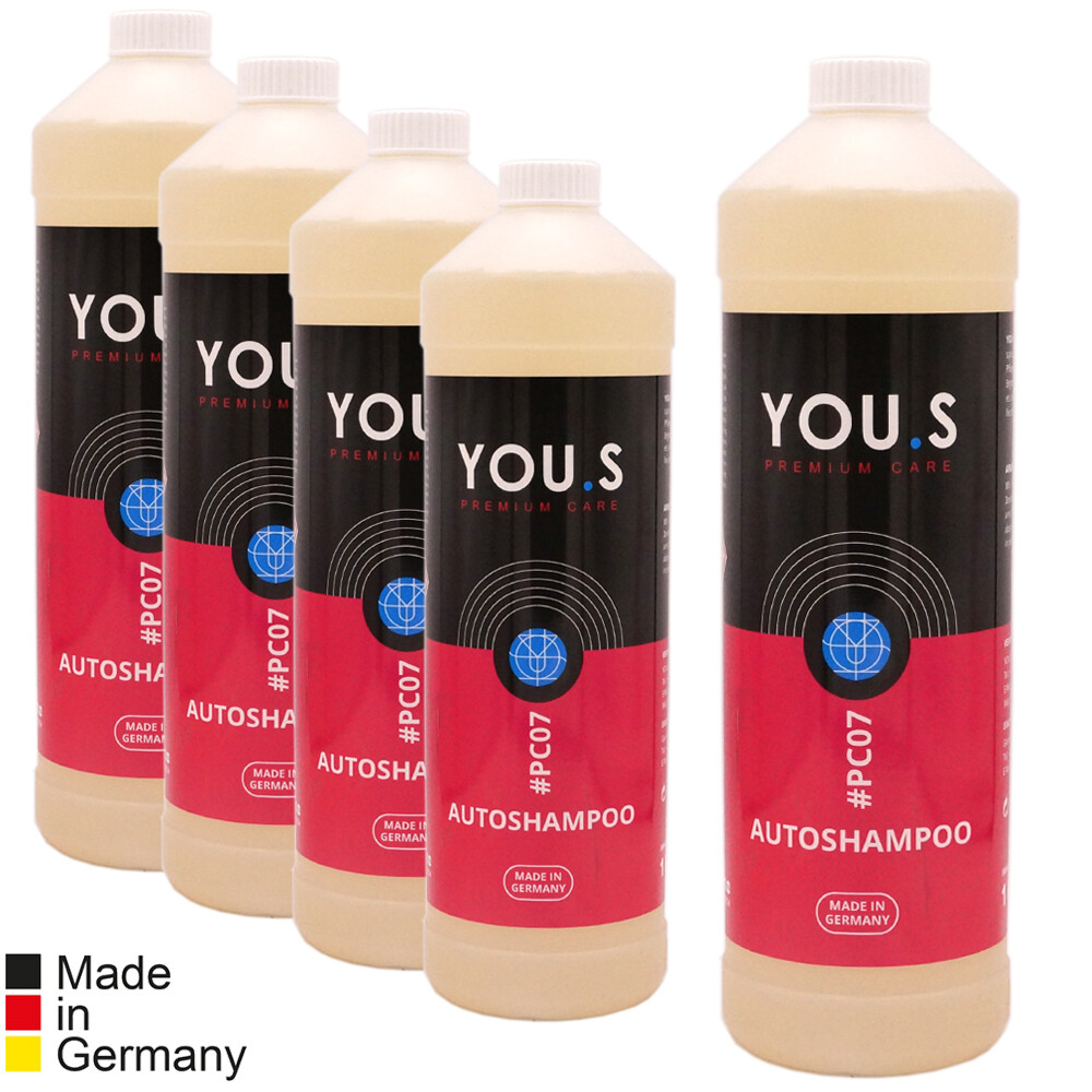 YOU.S Premium Care Autoshampoo Konzentrat biologisch abbaubar – 5x 1000 ml