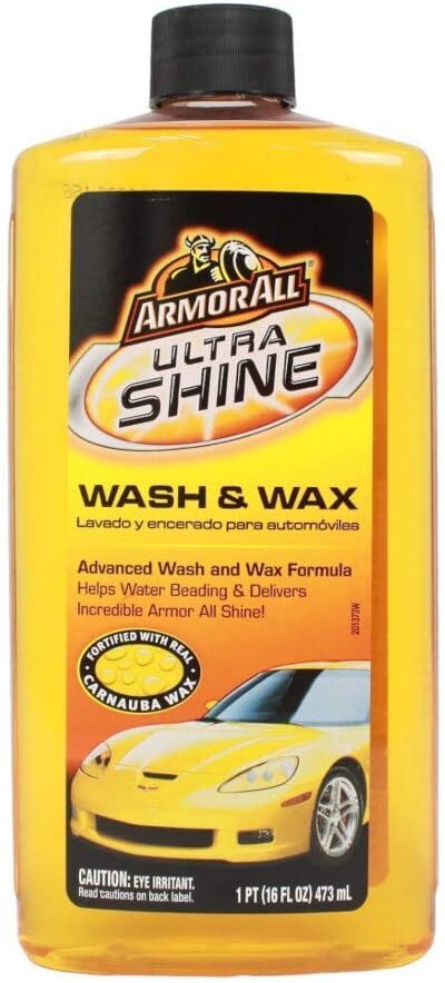 Ultra Shine Car Wash and Wax by Armor All, Car Wax and Cleaner 16 Fl Oz NEW