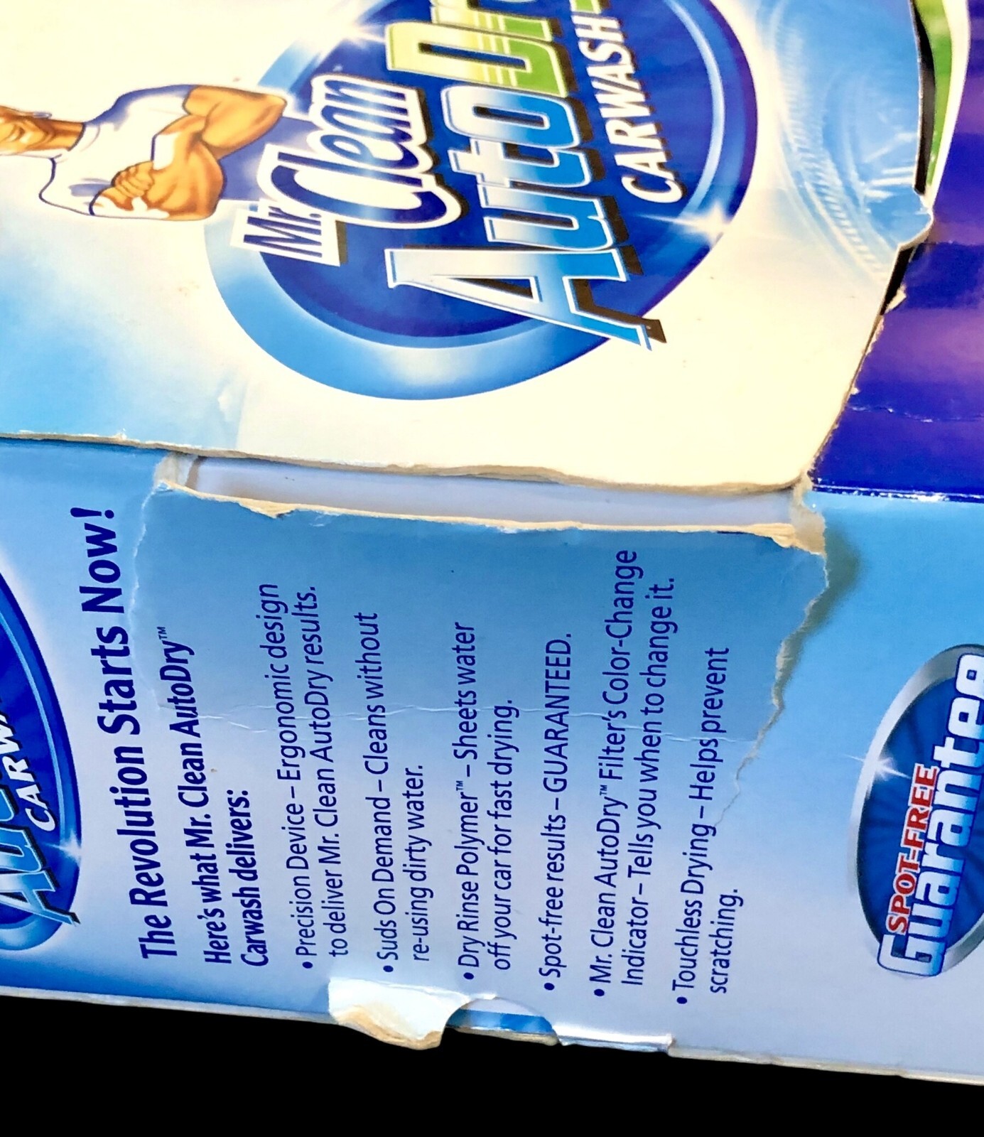 Mr Clean Auto Dry Car Wash System Autodry Device 6.7 oz Soap Filter box damaged