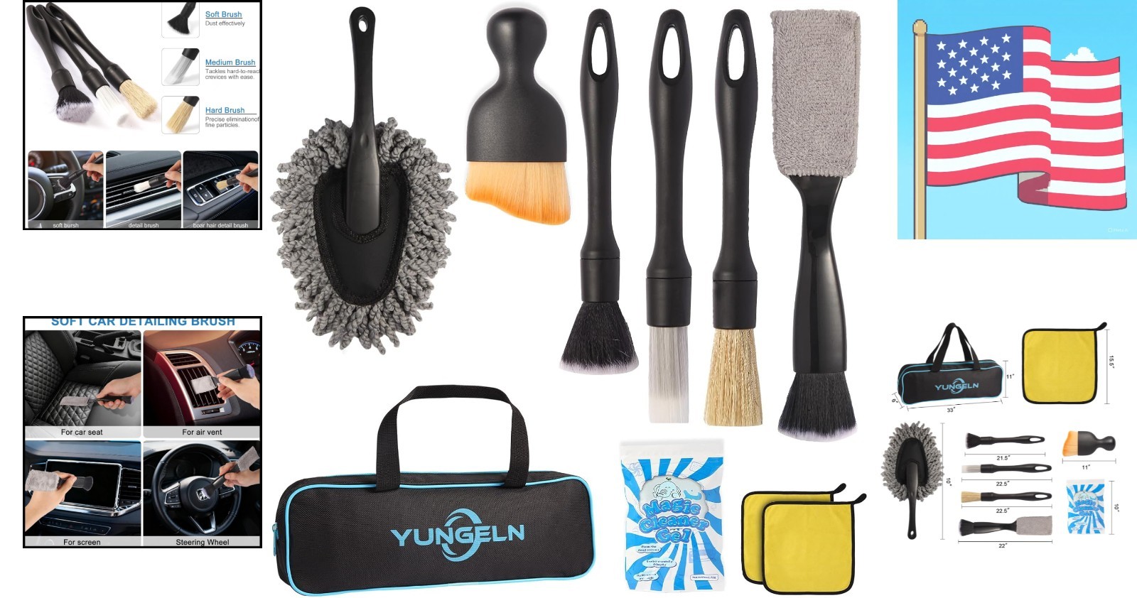 Car Detailing Brush Kit with Detail Brushes,Car Interior Detailing Brushe,Car…