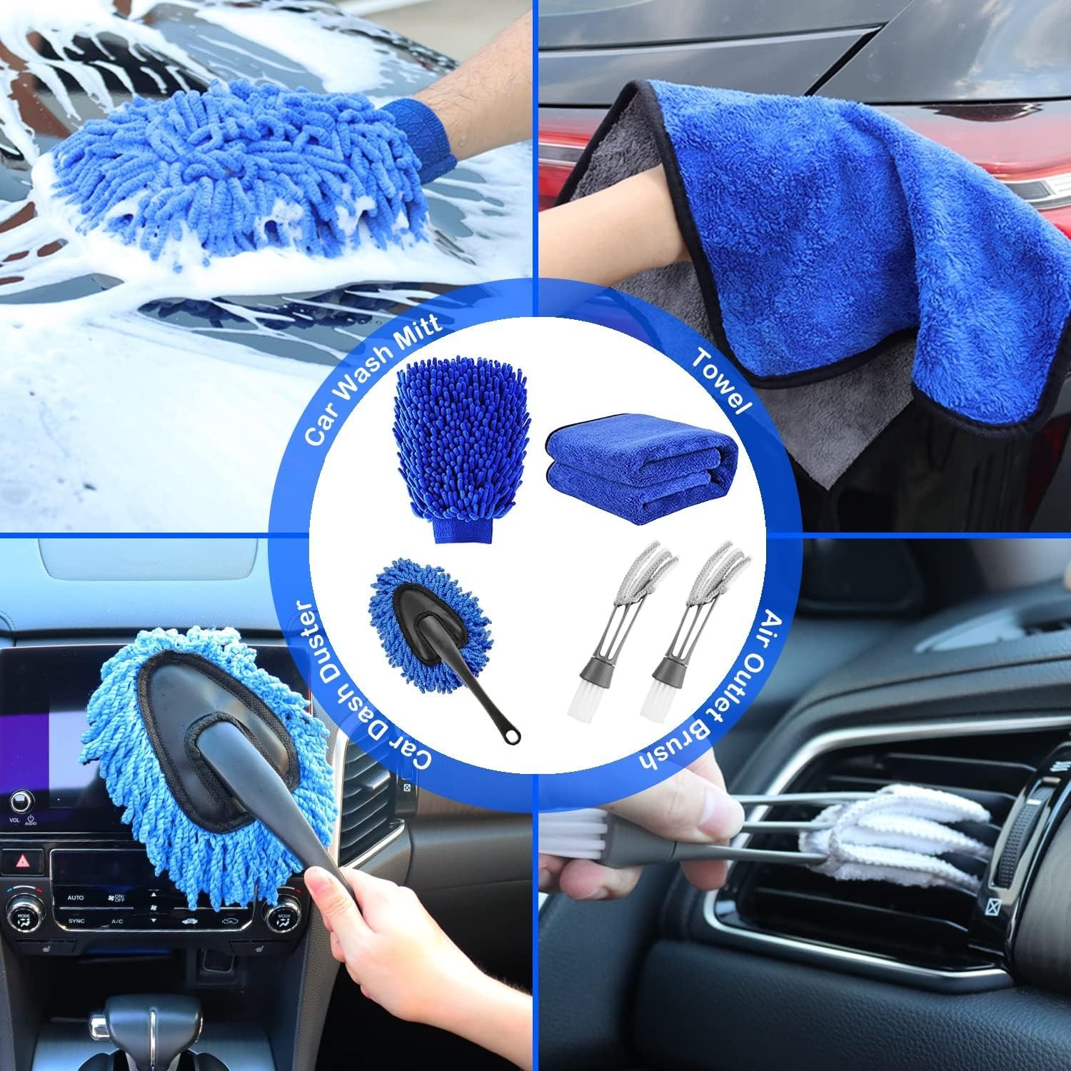 Car Detailing Kit 26 Pcs Auto Interior Exterior Wheel Brushes Car Wash Equipment