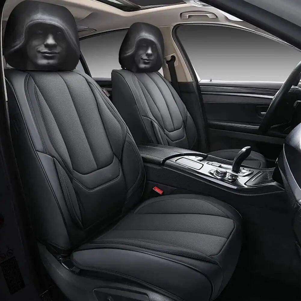 1 Pair High quality Universal Fit Car Headrest Covers Funny Mysterious Printed