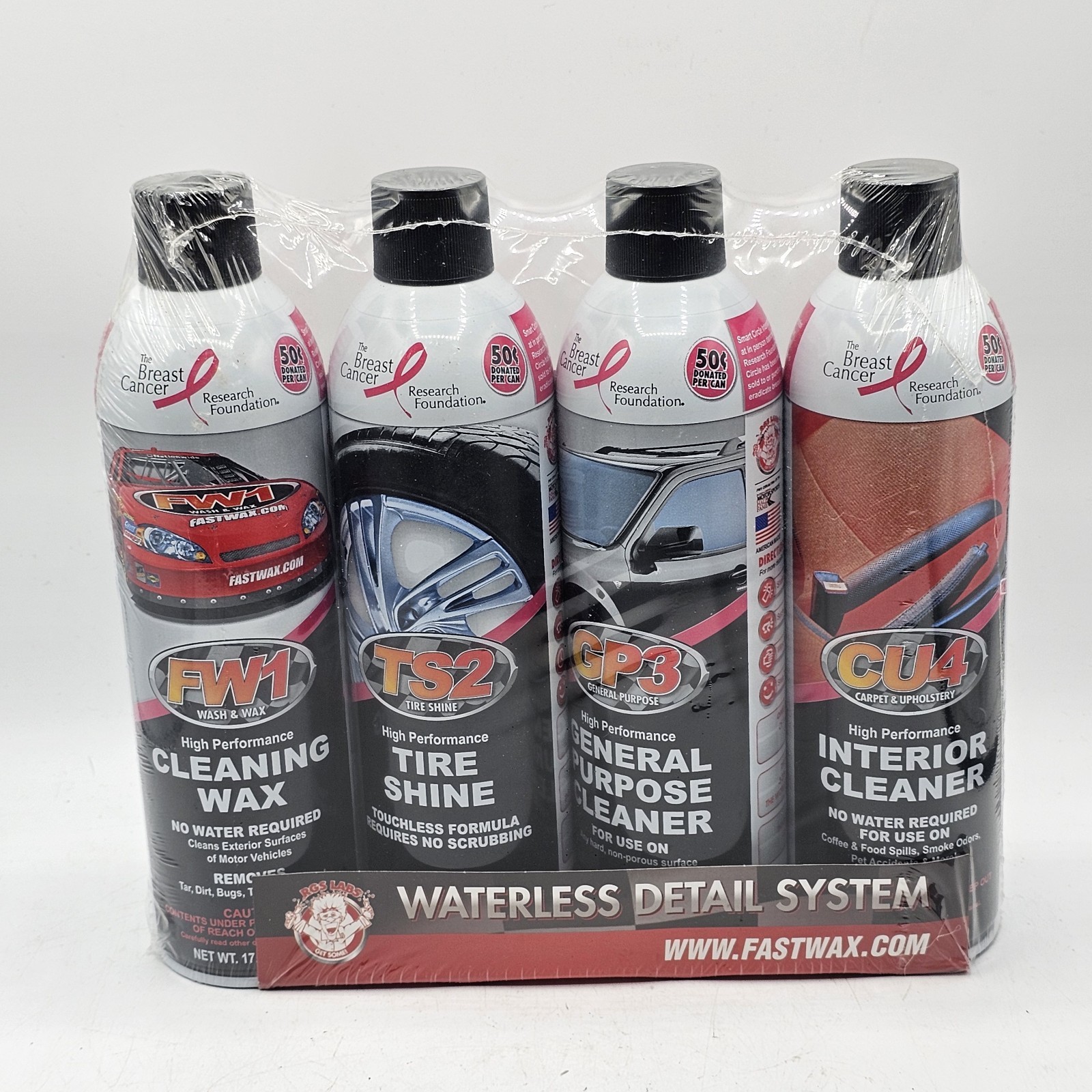 4-Pack RGS Labs Waterless Detail System Fast Wax FW1 TS2 GP3 CU4 Cleaner New