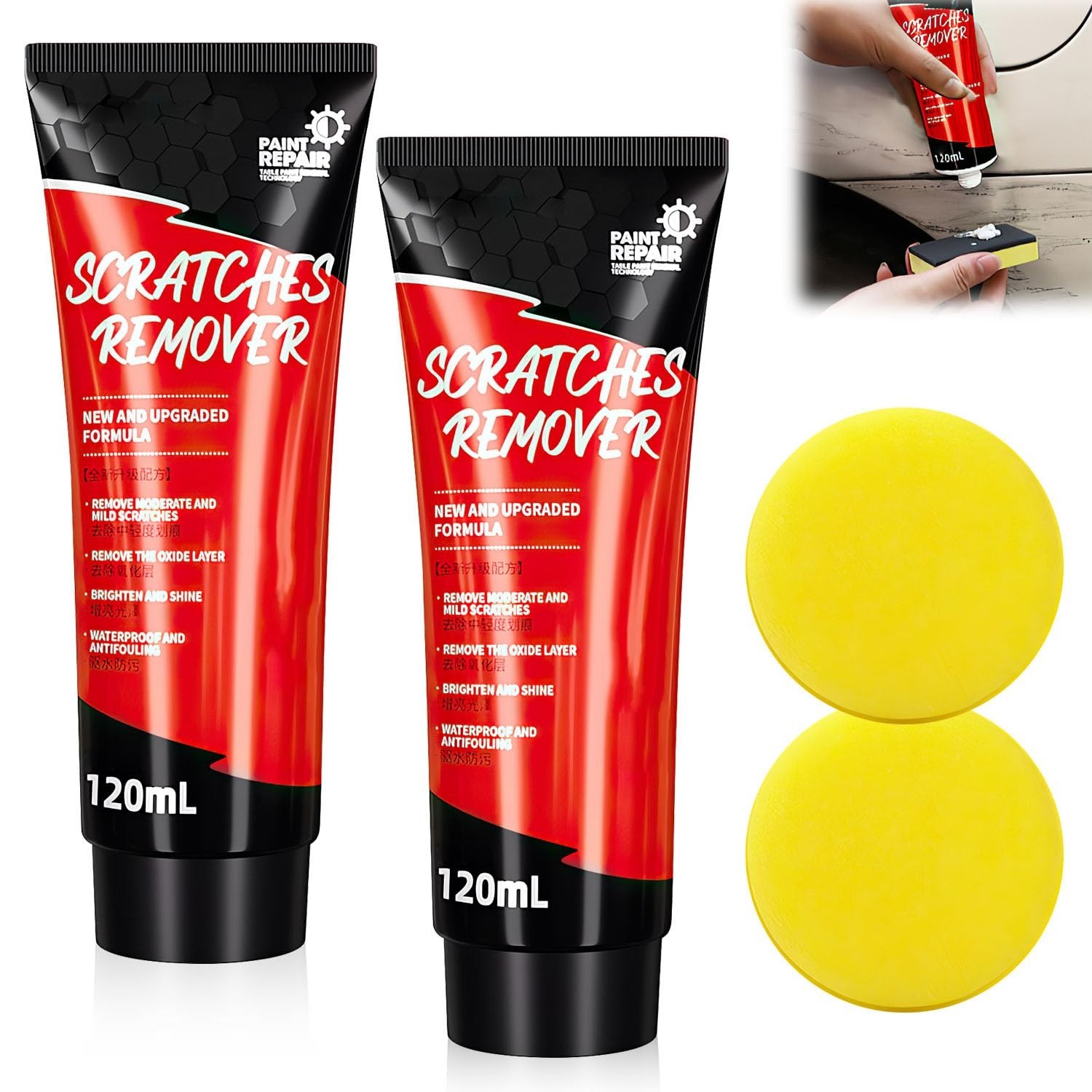 2024 Upgraded Scratch Remover Paste with Sponge – Works on Any Car Color