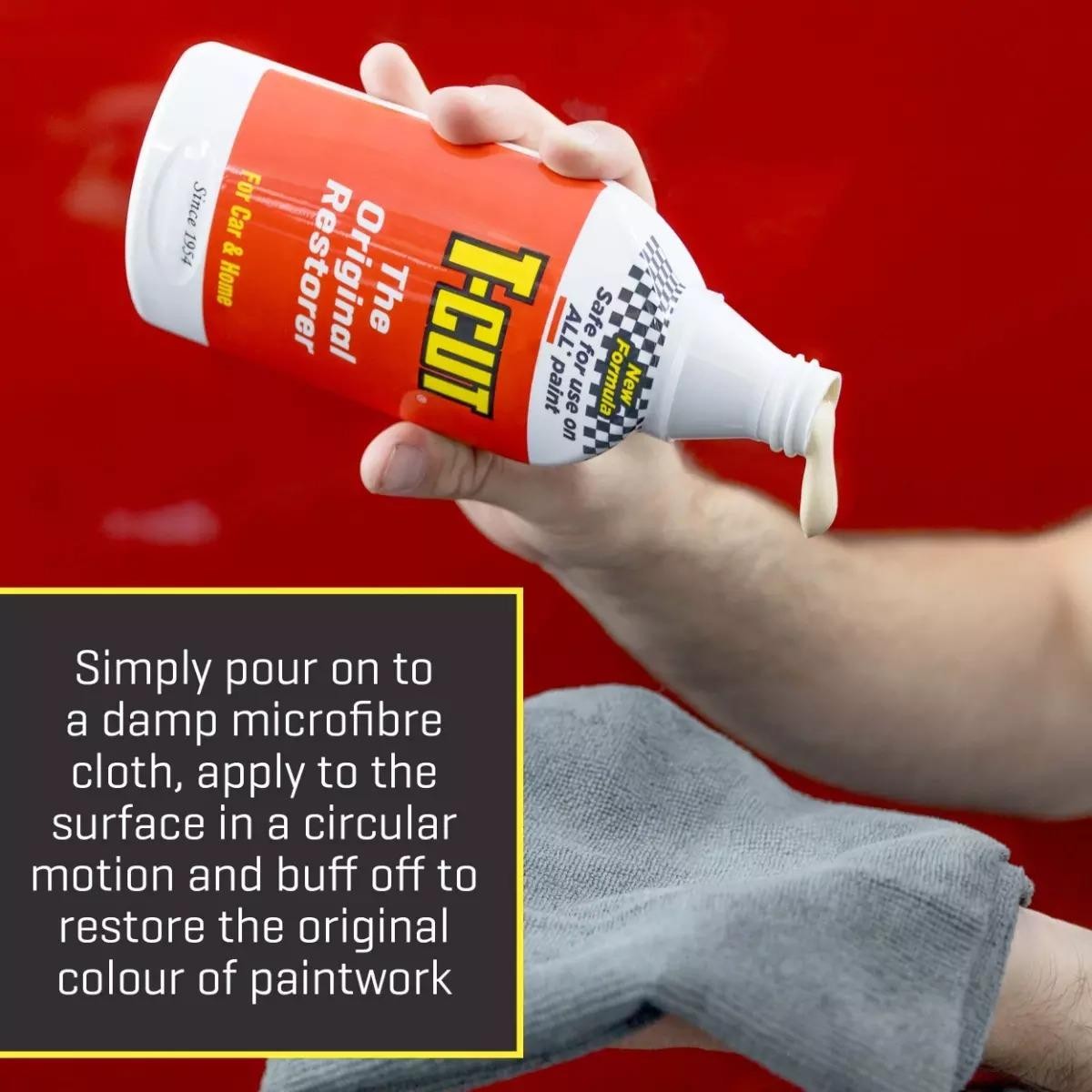T-Cut Original 500mL Paintwork Restorer Rejuvenator & Medium Polishing Pad