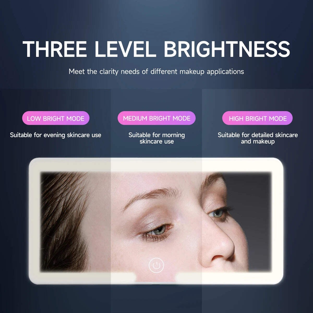 Car Interior Mirrors Sun Visor Plate LED HD Makeup Mirror Rechargeable Fill SUV