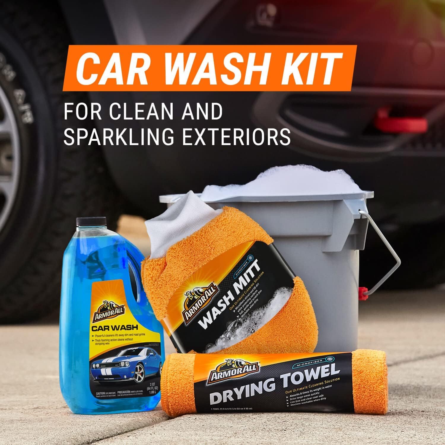 “Armor All Car Wash & Cleaner Kit – 8pc Wipes, Air Freshener, Towels & More”