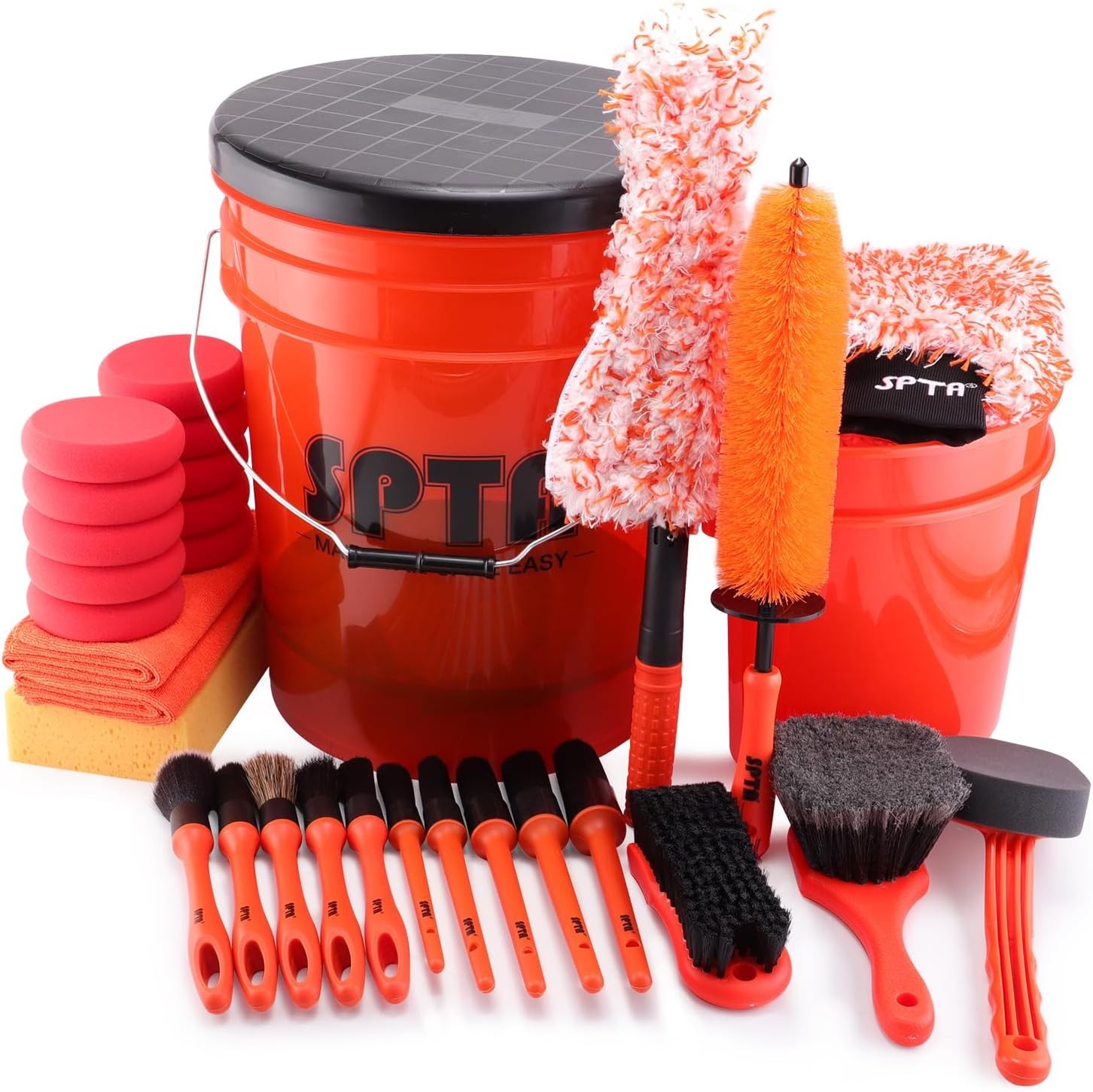33Pcs Car Wash Bucket Set, 20L Scratch Free Detailing Bucket with Car Wash…