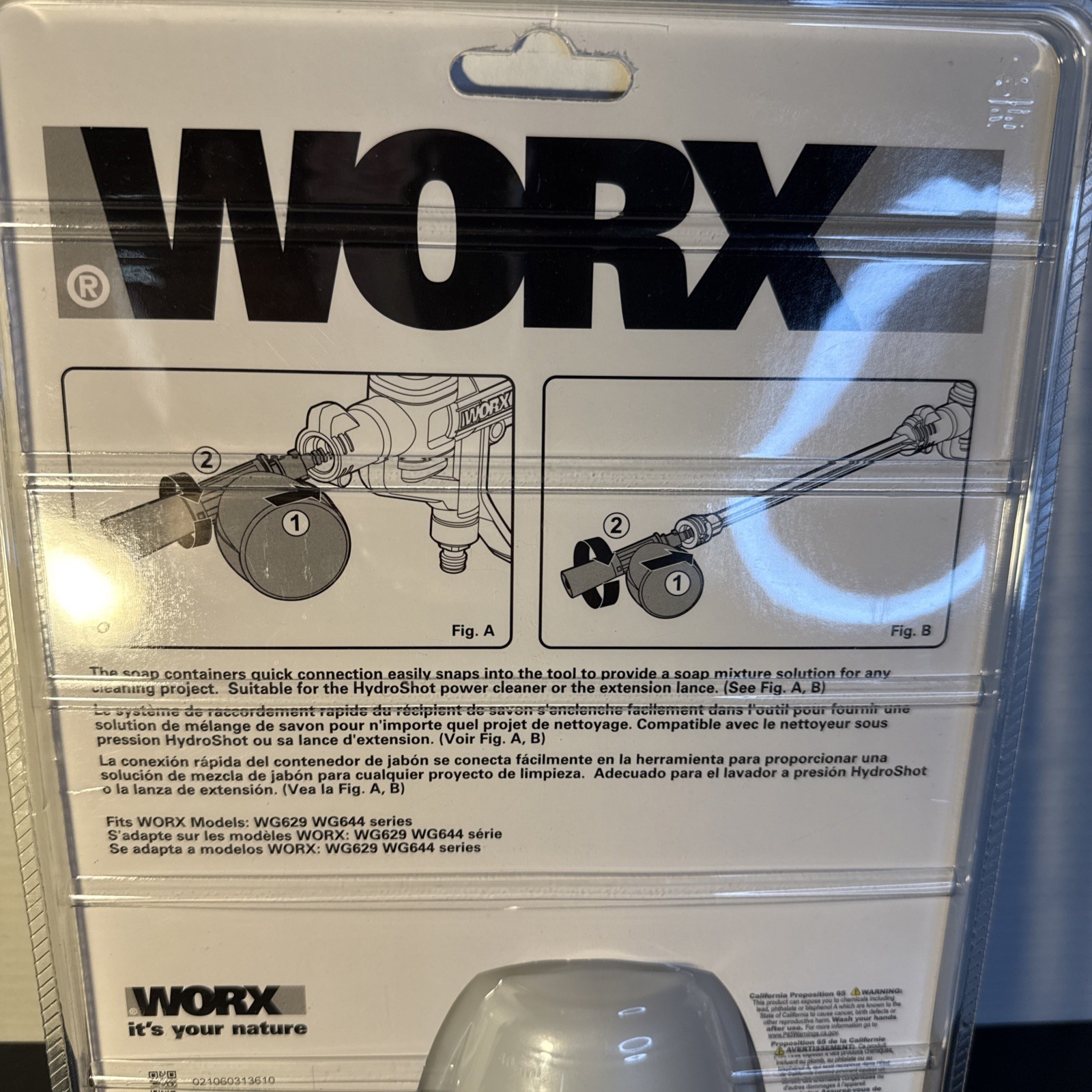 WORX WA4036 Hydroshot Portable Soap Dispenser – 13.5oz