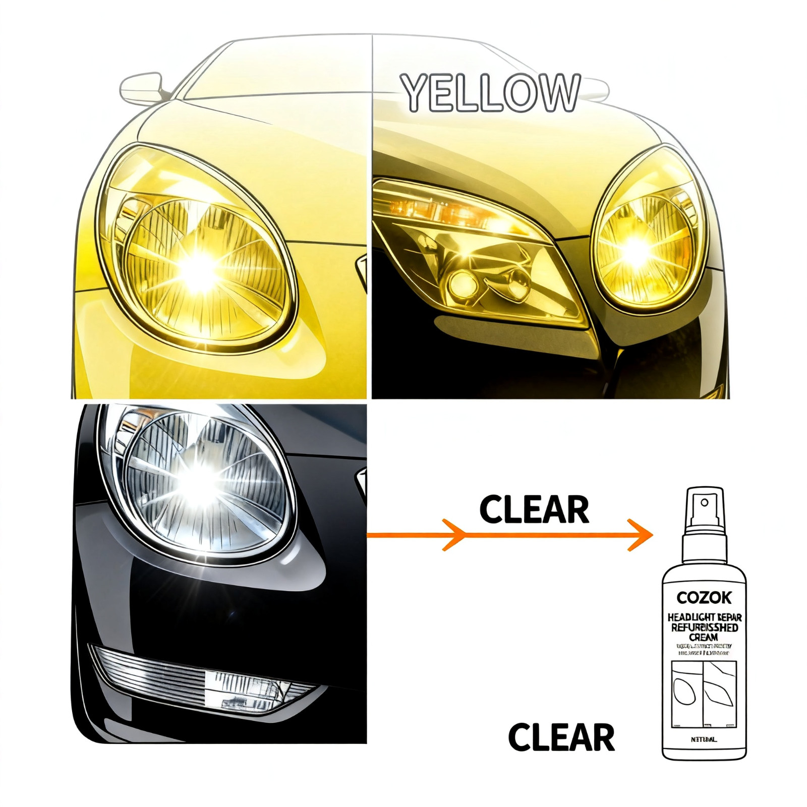 COZOK Fleet Headlight Restorer – Bulk Value Cream for Commercial Vehicles