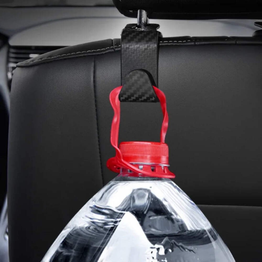 4Pcs Carbon Fibre Hook Car Seat Headrest Auto Back Organizer Hanger Interior