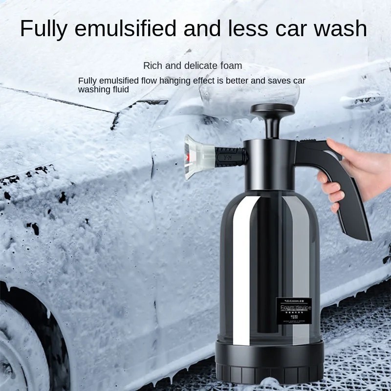 2L Hand Pump Foam Sprayer Snow Foam Cannon Car Wash Spray Bottle 3 Nozzles
