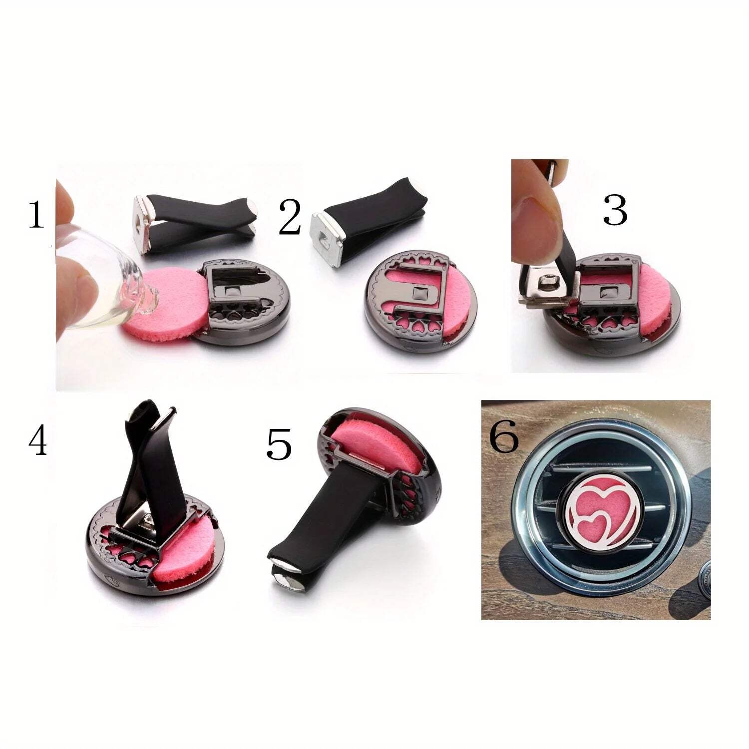 1pc Refillable Car Air Freshener Perfume Diffuser Clip Auto Vent SUV Truck