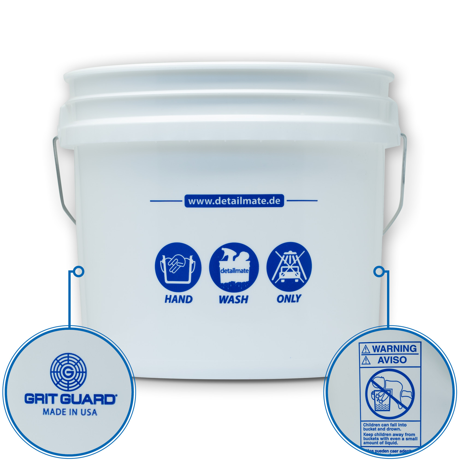 Wash Bucket Car Care GritGuard 3.5 Gal Detailmate Logo Grit Bucket Insert Red