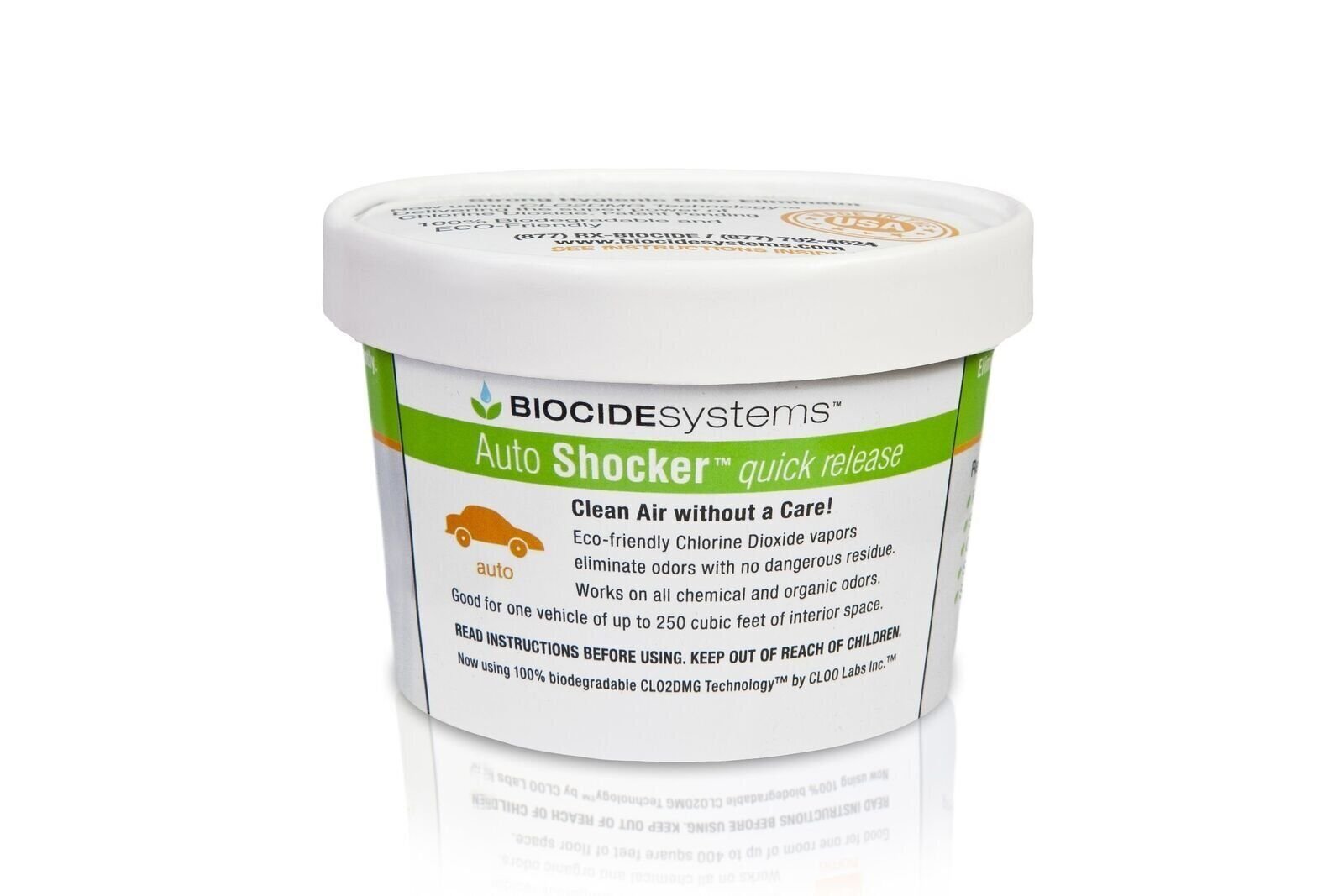 Biocide Systems Auto Shocker, Quick Release Car Odor Eliminator, Eco-Friendly