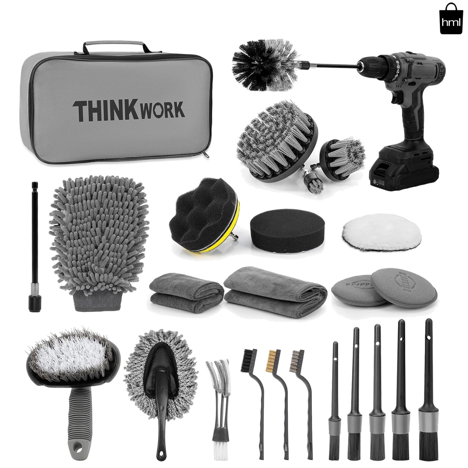 Car Detailing Kit, Car Detailing Brush Set, Car Cleaning Drill Brush Kit with…