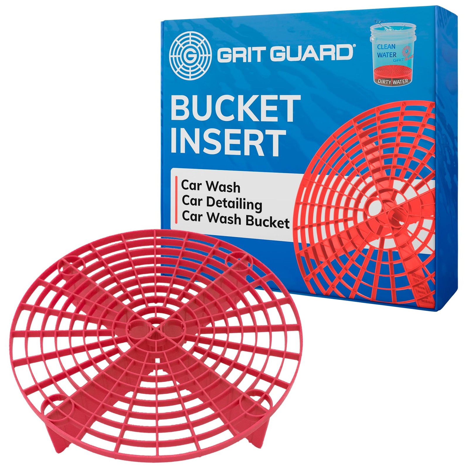 Grit Guard The Original Red Bucket Insert – 10″ Diameter Car Wash 1 Pack,