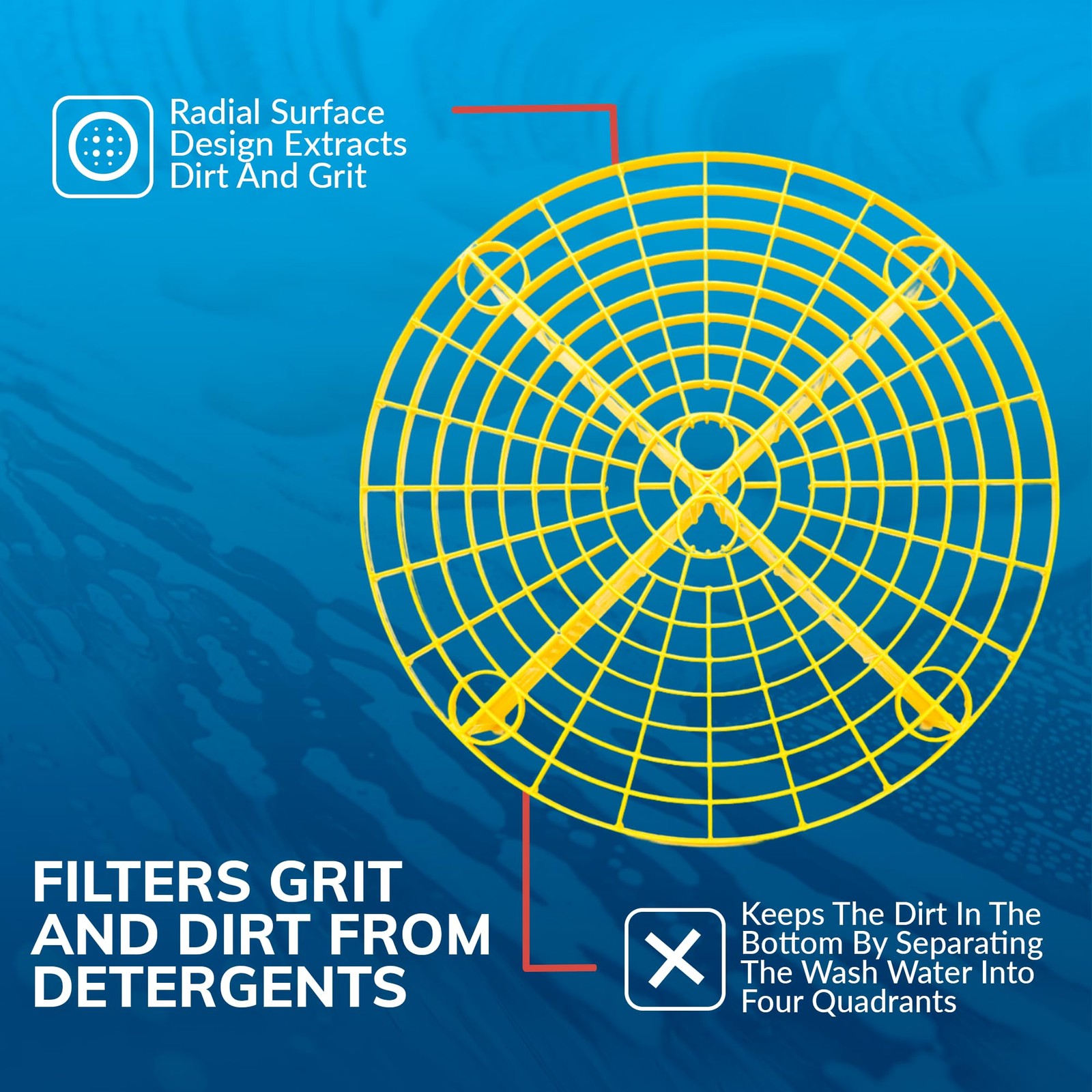 Grit Guard The Original Red Bucket Insert – 10″ Diameter Car Wash 1 Pack,